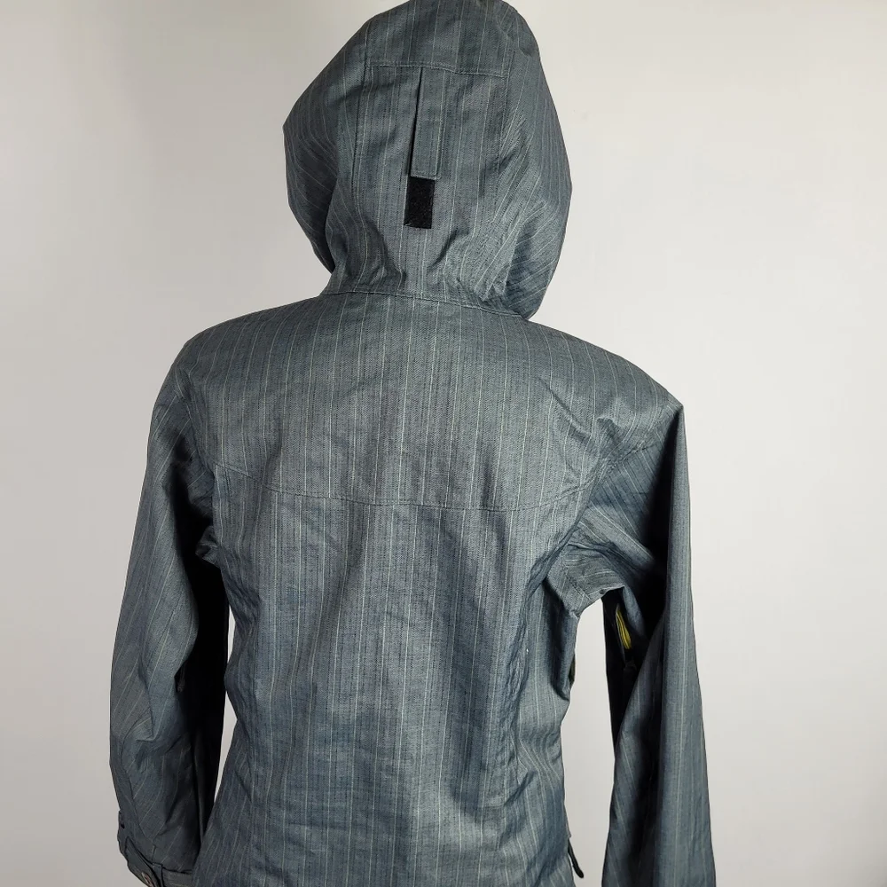 Columbia Gray Yellow Striped Ski Snowboard Coat Size Small In Women's